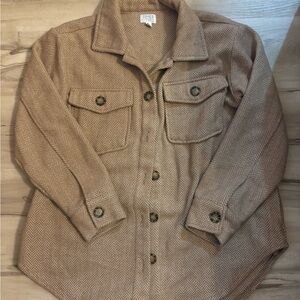 Time and Tru Tan Herringbone Jacket